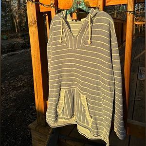 Large hooded pullover/poncho with front pocket. NWT. Boho- surfer, coverup